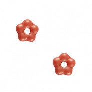 Tschechische Glasperlen Blume 5mm - Alabaster Coral red 02010-29358